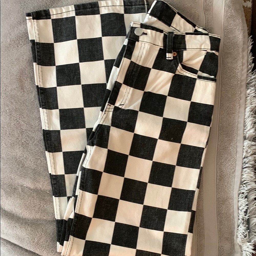 Black and White Checkered Pants